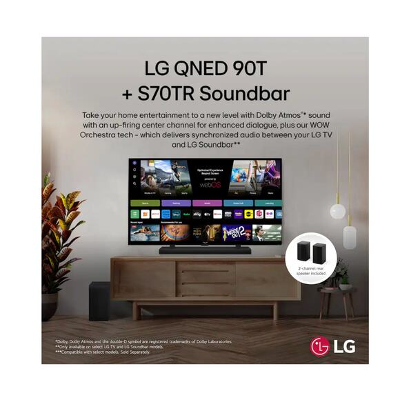 LG - 5.1.1-Chan S70TR Home Theater Soundbar w/Wireless Subwoofer & Rear Speakers - Picture 3 of 5